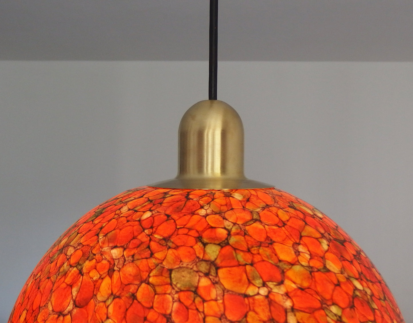 1970s Peill and Putzler pendant light with Murano glass shade - Retro Lamp Shop