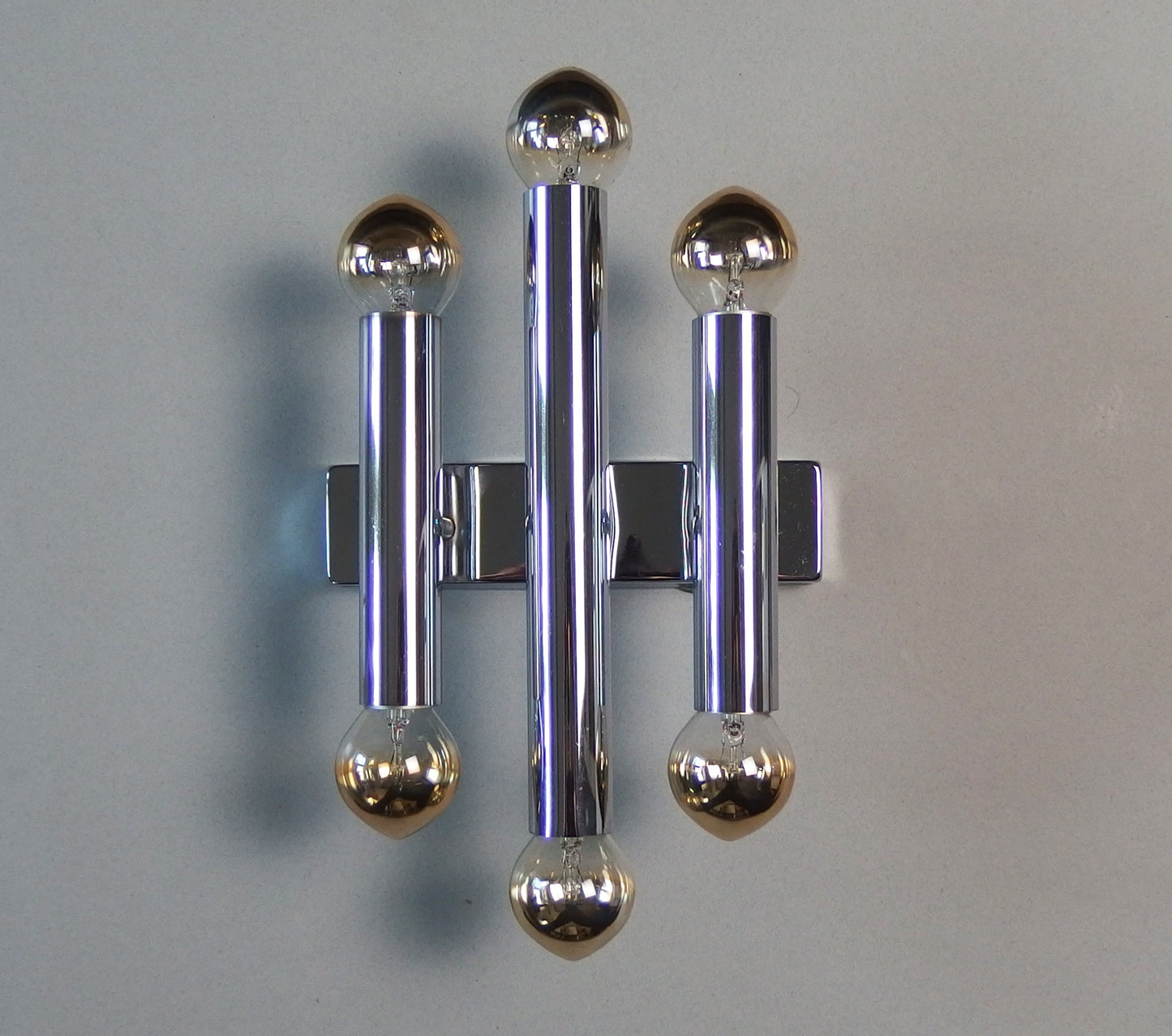 1 of 3 1970's Sciolari style 6 lights chrome sconces from Doria Leuchten - Retro Lamp Shop