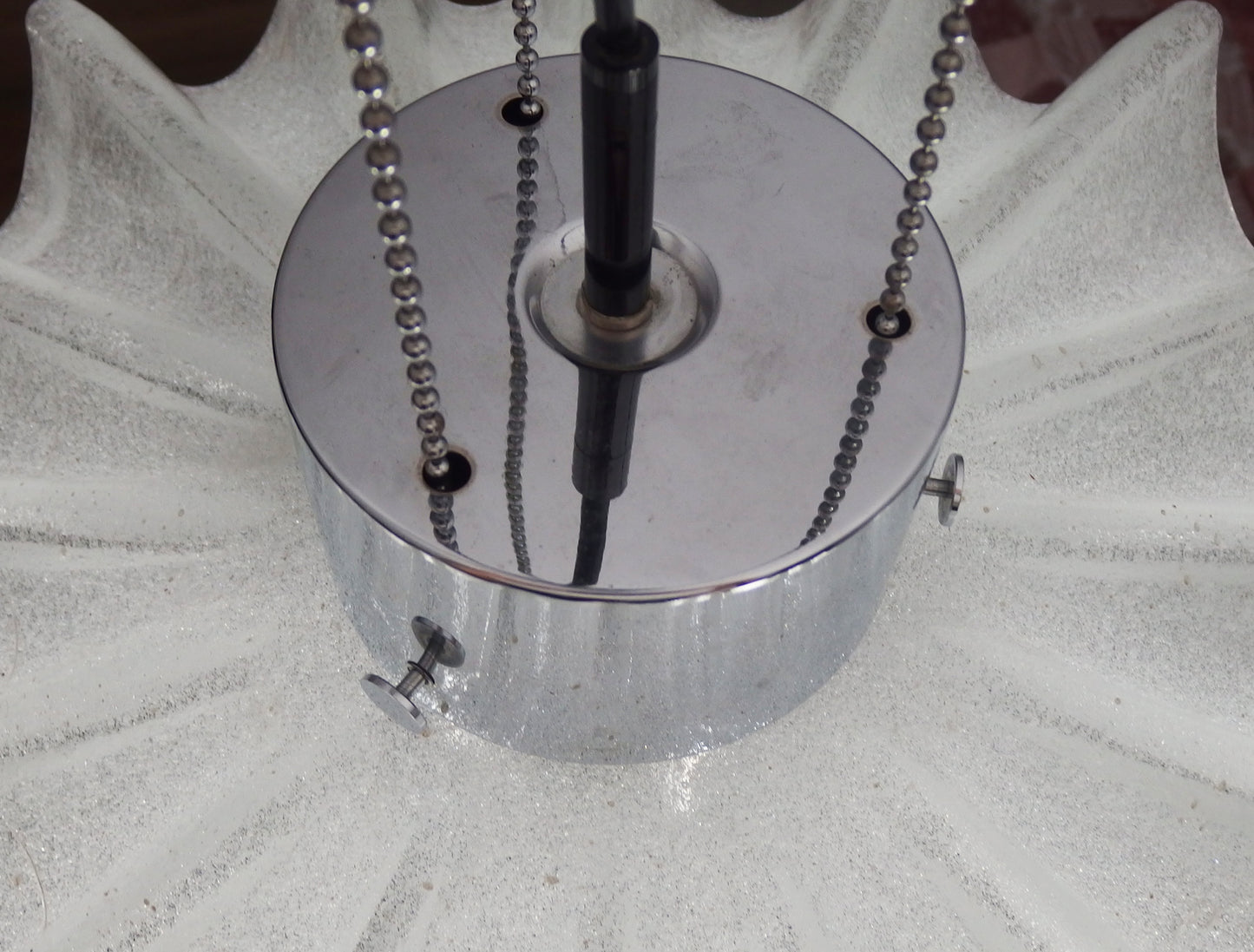 Kaiser vintage Murano glass pendant light with chrome elements - Retro Lamp Shop
