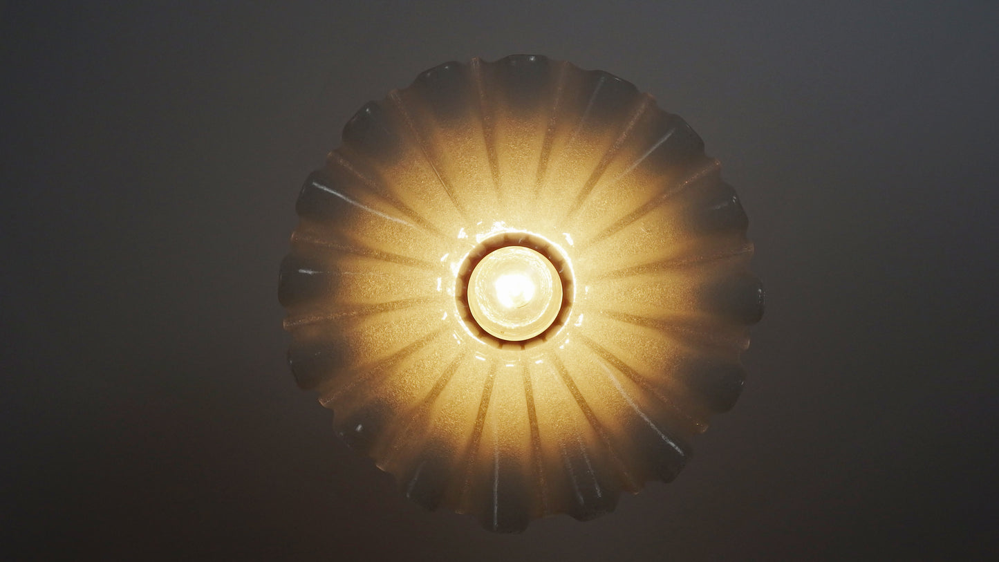 Kaiser vintage Murano glass pendant light with chrome elements - Retro Lamp Shop