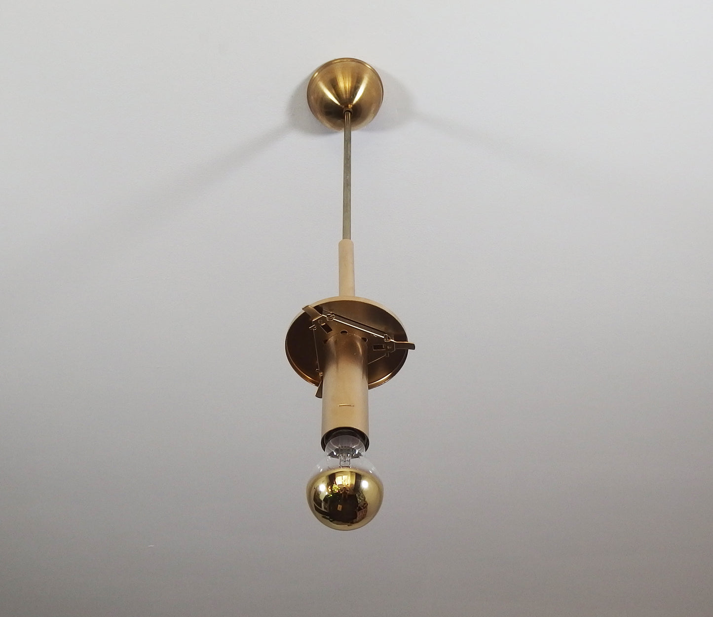 Vintage Doria ceiling light with Murano Glass Globe and brass elements - Retro Lamp Shop