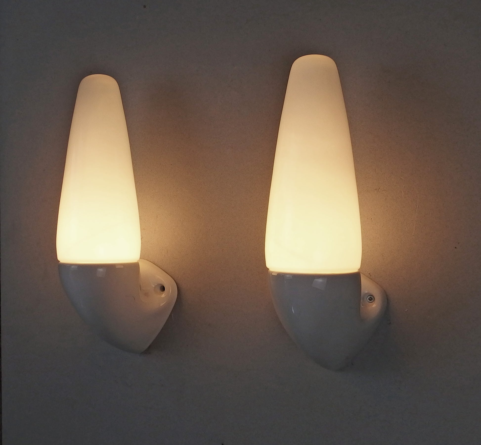 Pair Ifö Sweden wallmounted sconces | Porcelain | Model 6035 | Sigvard Bernadotte | vintage 60's - Retro Lamp Shop