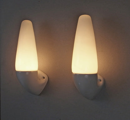 Pair Ifö Sweden wallmounted sconces | Porcelain | Model 6035 | Sigvard Bernadotte | vintage 60's - Retro Lamp Shop