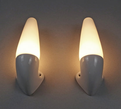 Pair Ifö Sweden wallmounted sconces | Porcelain | Model 6035 | Sigvard Bernadotte | vintage 60's - Retro Lamp Shop