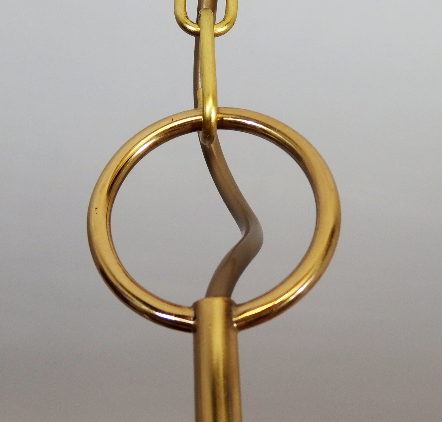 1970s 3 lights brass and glass chandelier - Retro Lamp Shop