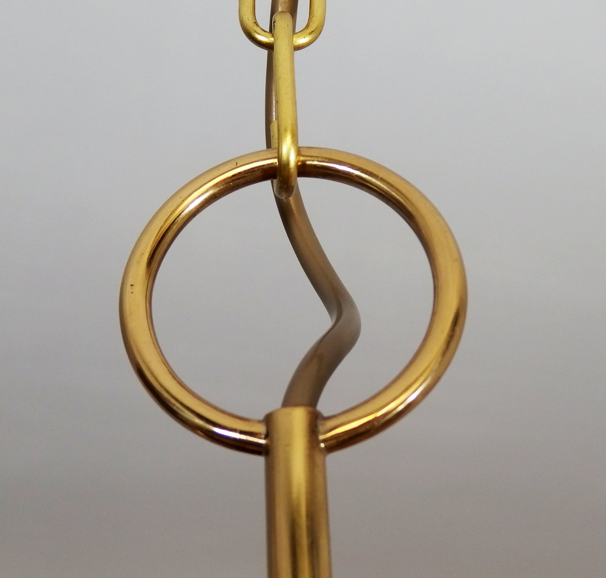 1970s 3 lights brass and glass chandelier - Retro Lamp Shop