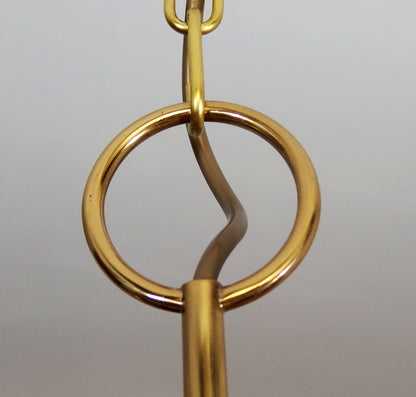 1970s 3 lights brass and glass chandelier - Retro Lamp Shop