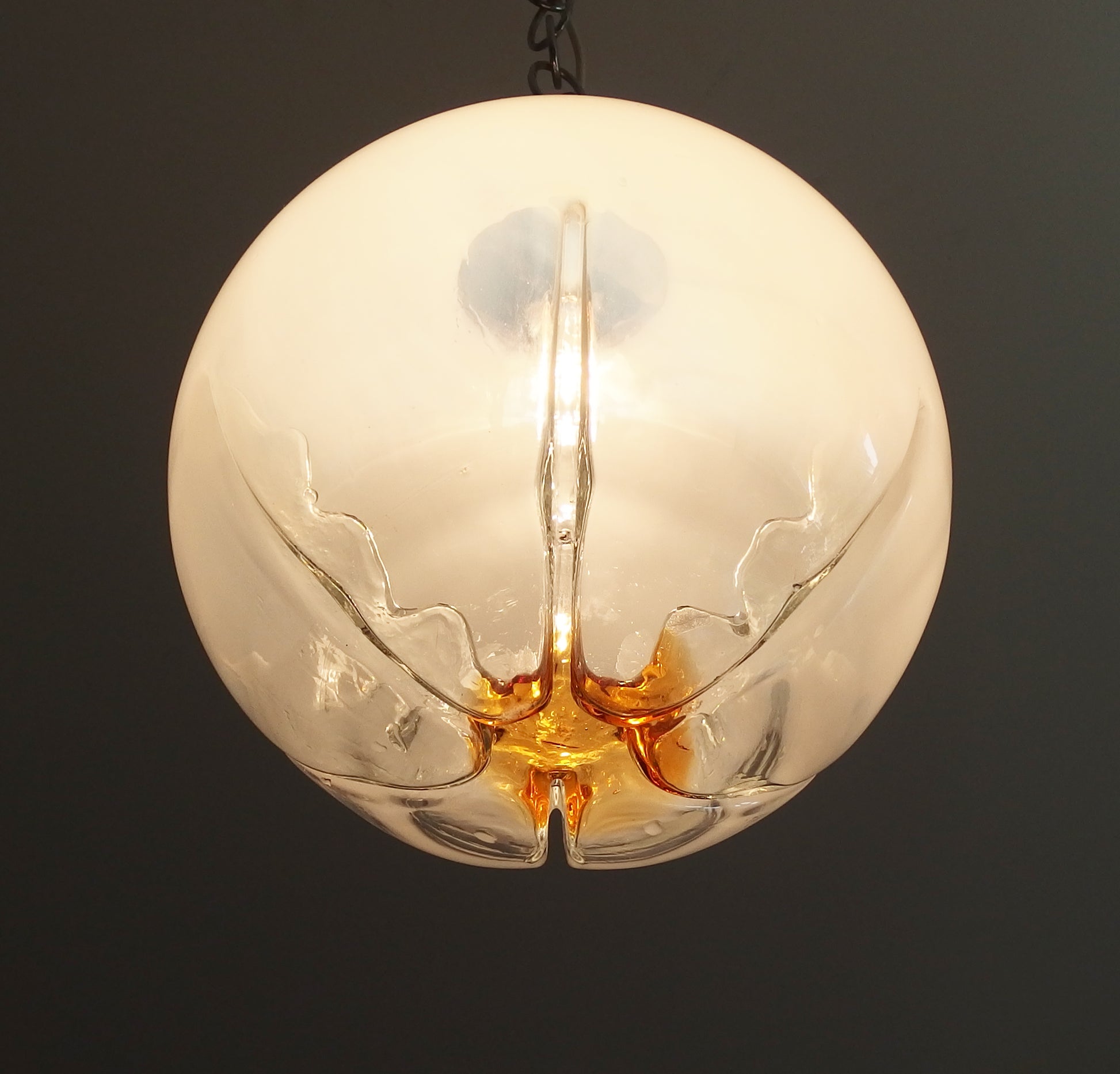 1970s Murano ceiling light with Murano handblown glass globe