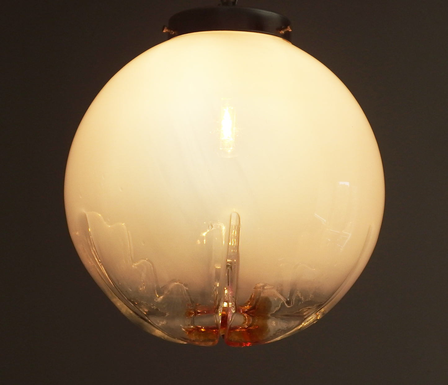 1970s Murano ceiling light with Murano handblown glass globe