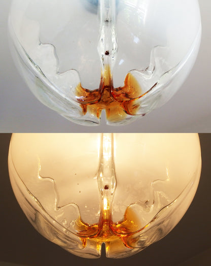 1970s Murano ceiling light with Murano handblown glass globe