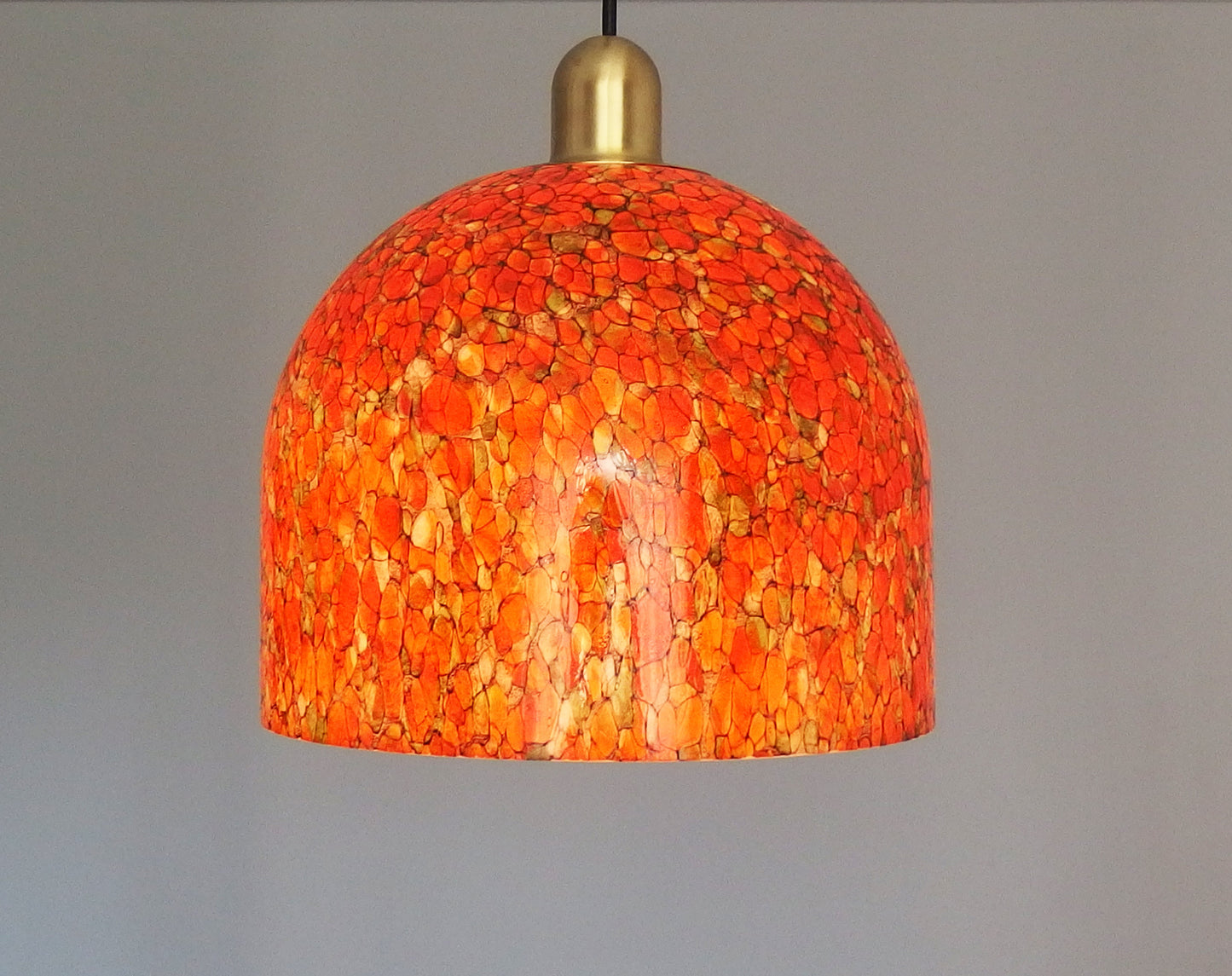 1970s Peill and Putzler pendant light with Murano glass shade - Retro Lamp Shop