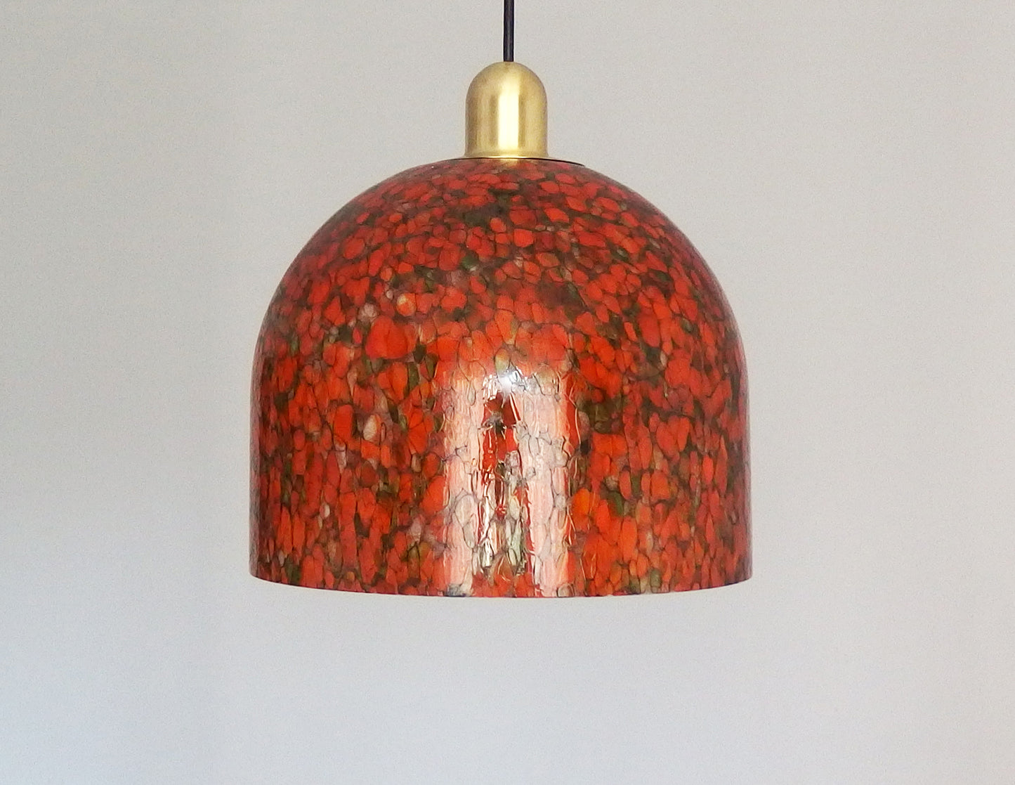 1970s Peill and Putzler pendant light with Murano glass shade - Retro Lamp Shop