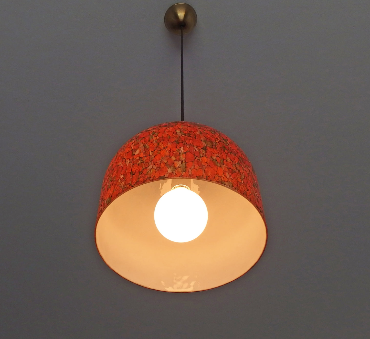 1970s Peill and Putzler pendant light with Murano glass shade - Retro Lamp Shop