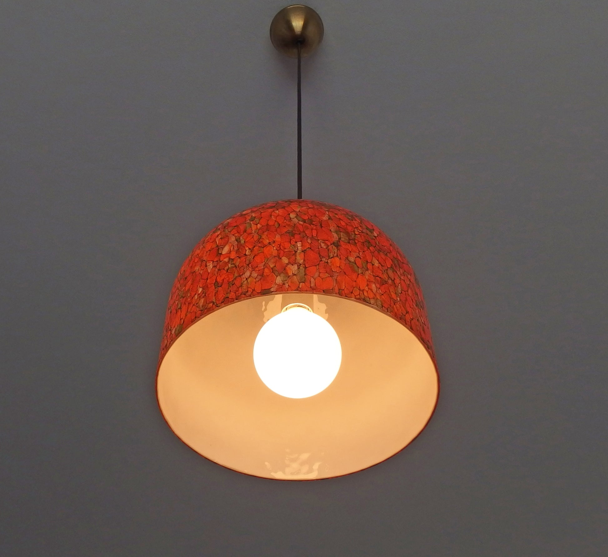 1970s Peill and Putzler pendant light with Murano glass shade - Retro Lamp Shop