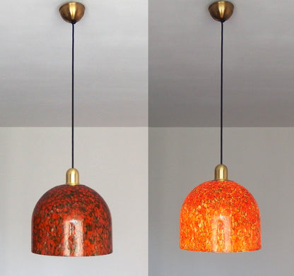 1970s Peill and Putzler pendant light with Murano glass shade - Retro Lamp Shop