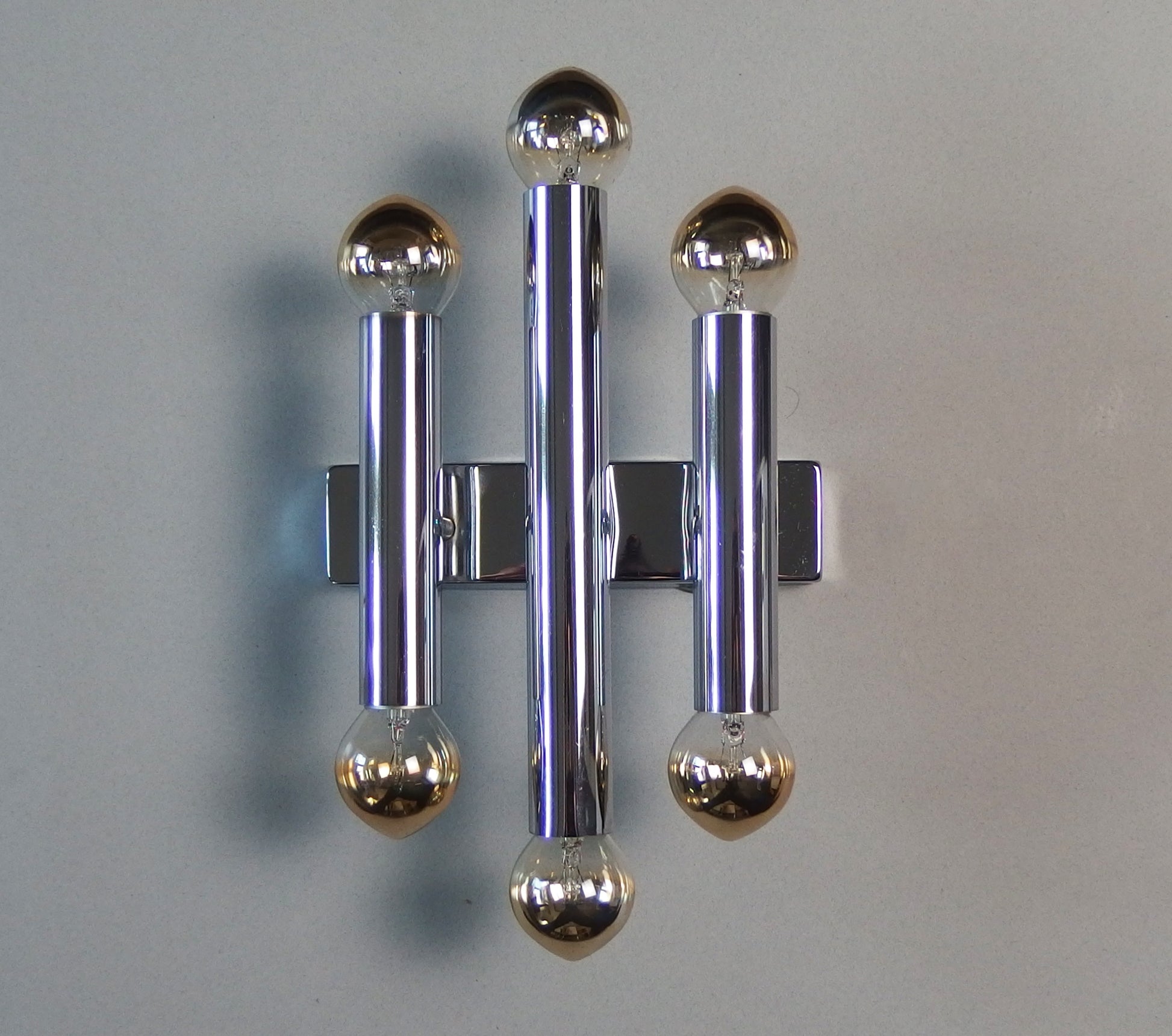 1 of 3 1970's Sciolari style 6 lights chrome sconces from Doria Leuchten - Retro Lamp Shop