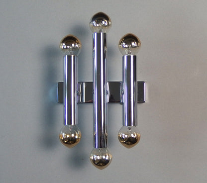 1 of 3 1970's Sciolari style 6 lights chrome sconces from Doria Leuchten - Retro Lamp Shop