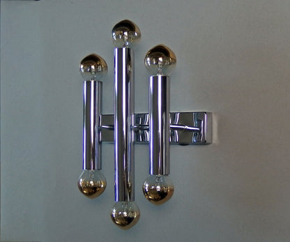 1 of 3 1970's Sciolari style 6 lights chrome sconces from Doria Leuchten - Retro Lamp Shop