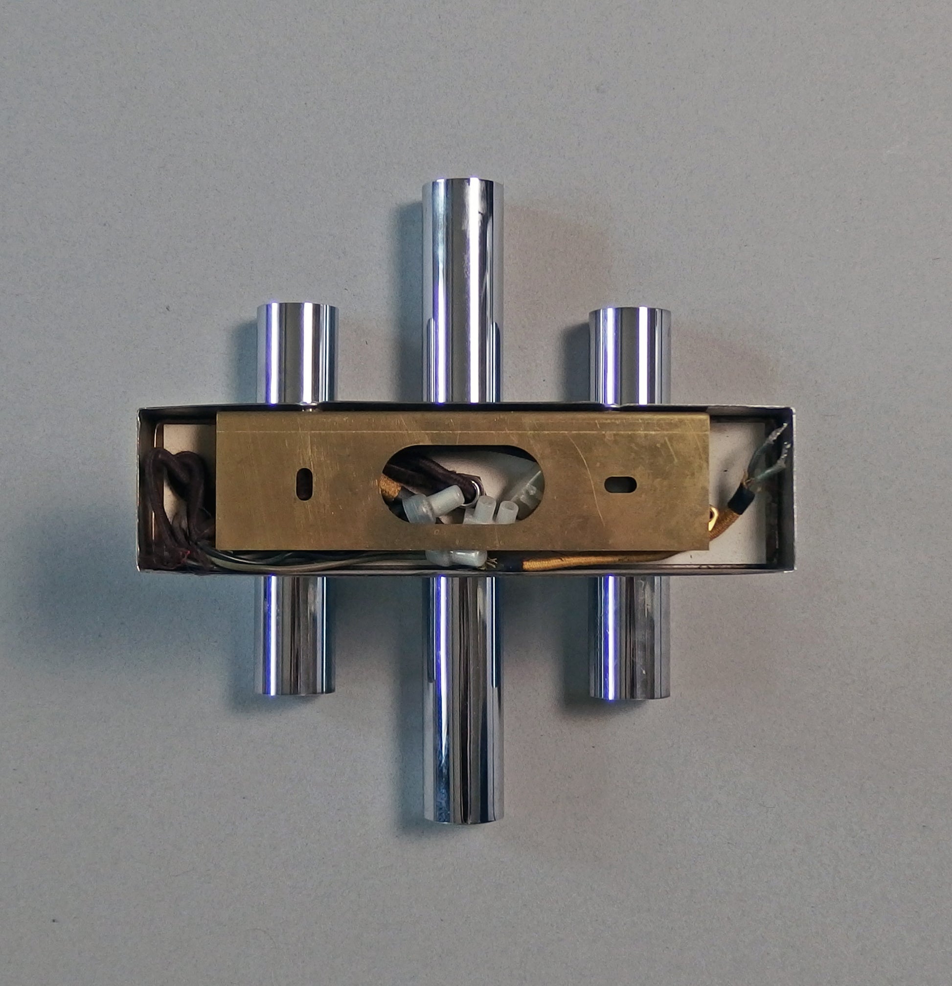 1 of 3 1970's Sciolari style 6 lights chrome sconces from Doria Leuchten - Retro Lamp Shop