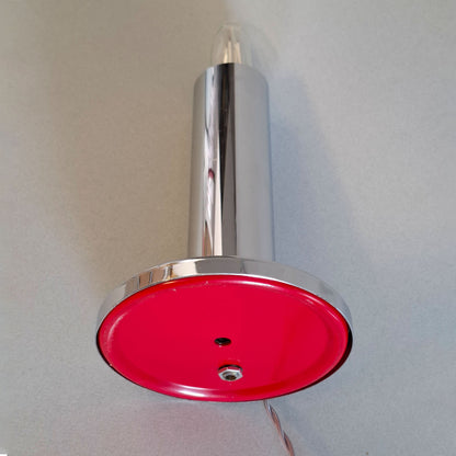 1970s vintage table lamp with chrome foot and frosted white glass globe - Retro Lamp Shop