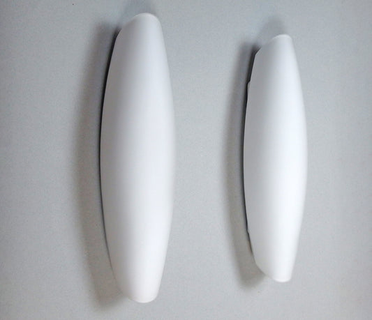 Pair of 1990s white frosted opaline XL sconces from Honsel - Retro Lamp Shop