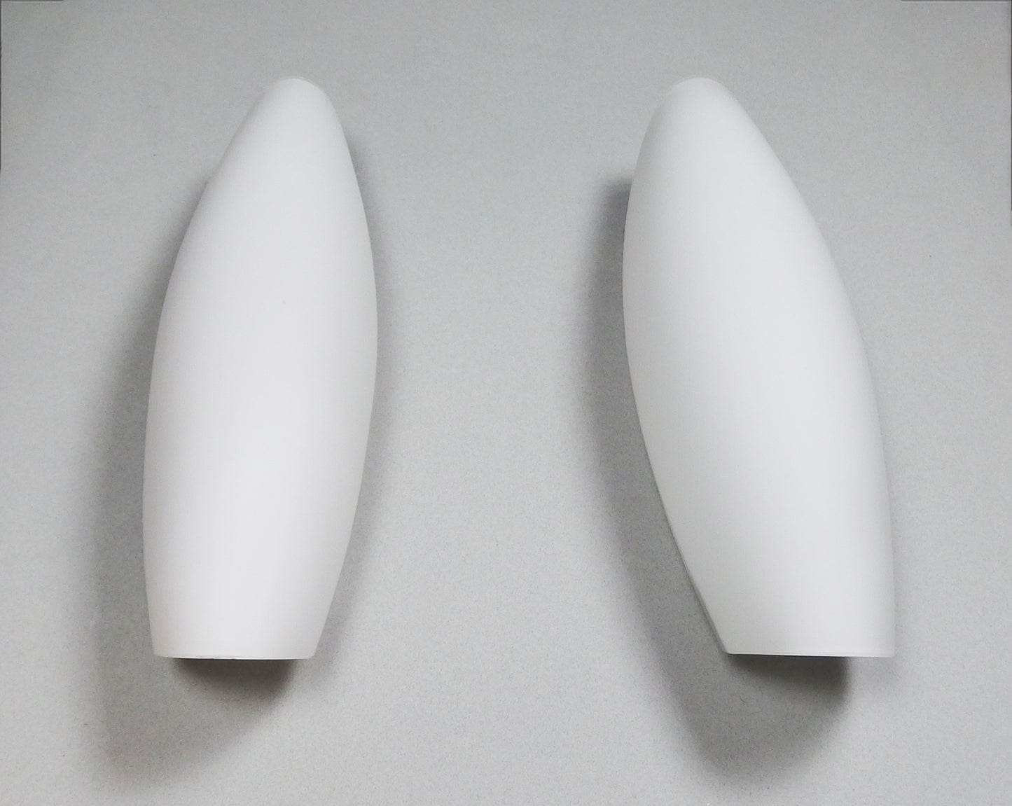 Pair of 1990s white frosted opaline XL sconces from Honsel - Retro Lamp Shop