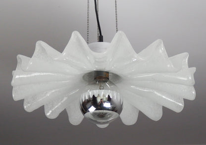 Kaiser vintage Murano glass pendant light with chrome elements - Retro Lamp Shop