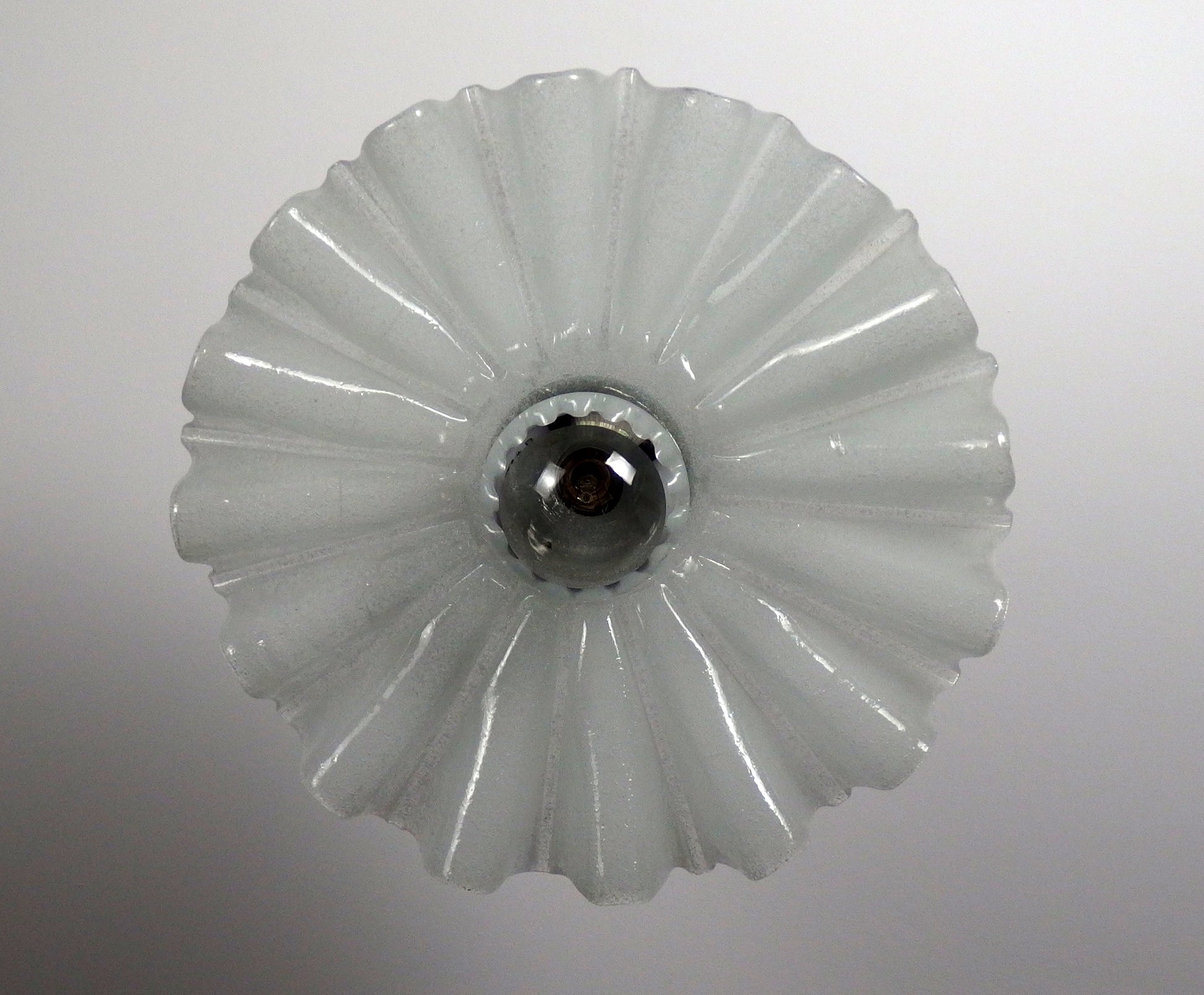 Kaiser vintage Murano glass pendant light with chrome elements - Retro Lamp Shop