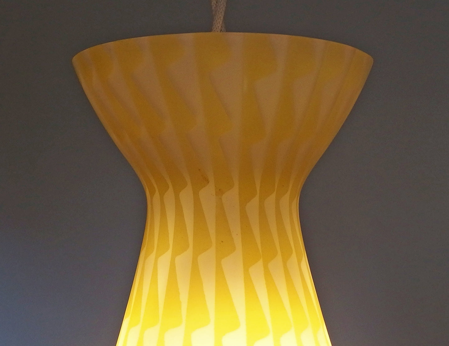 Midcentury 1960s Peill and Putzler yellow glass pendant lamp designed by Aloys Gangkofner - Retro Lamp Shop