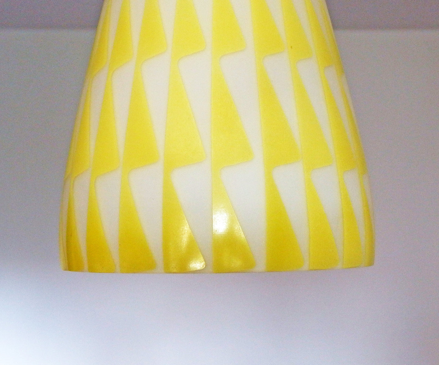 Midcentury 1960s Peill and Putzler yellow glass pendant lamp designed by Aloys Gangkofner - Retro Lamp Shop