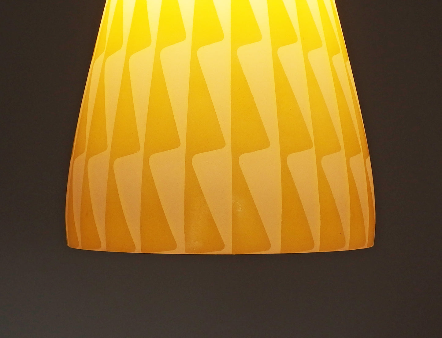 Midcentury 1960s Peill and Putzler yellow glass pendant lamp designed by Aloys Gangkofner - Retro Lamp Shop