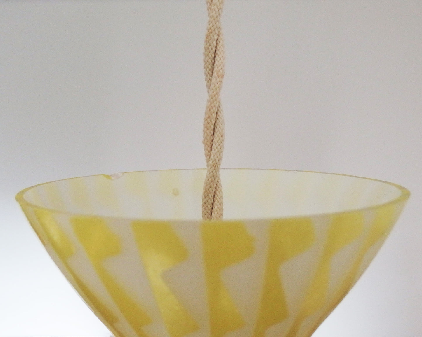 Midcentury 1960s Peill and Putzler yellow glass pendant lamp designed by Aloys Gangkofner - Retro Lamp Shop