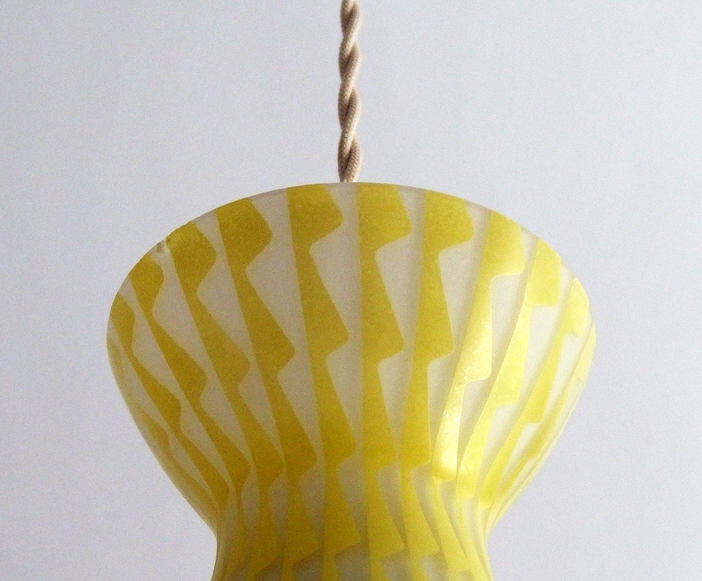 Midcentury 1960s Peill and Putzler yellow glass pendant lamp designed by Aloys Gangkofner - Retro Lamp Shop