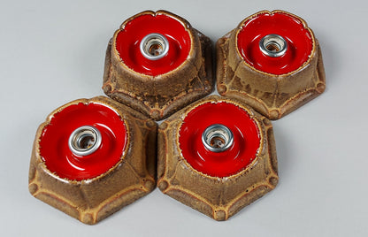 1 of 2 pairs of 70's pop art, ceramic sconces with volcanic glaze from Honsel - Retro Lamp Shop
