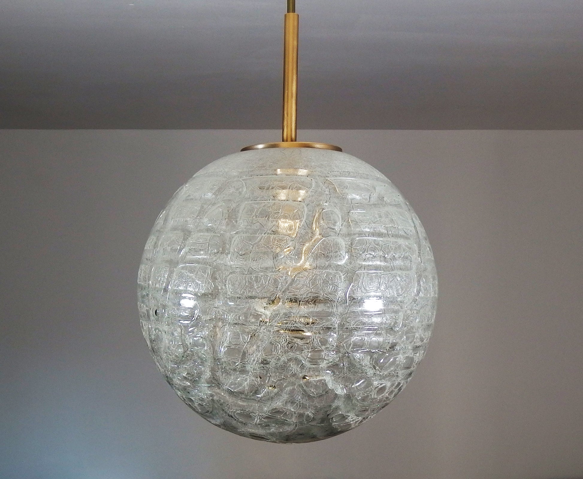 Vintage Doria ceiling light with Murano Glass Globe and brass elements - Retro  Lamp Shop