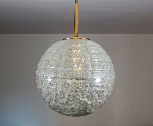 Vintage Doria ceiling light with Murano Glass Globe and brass elements - Retro  Lamp Shop