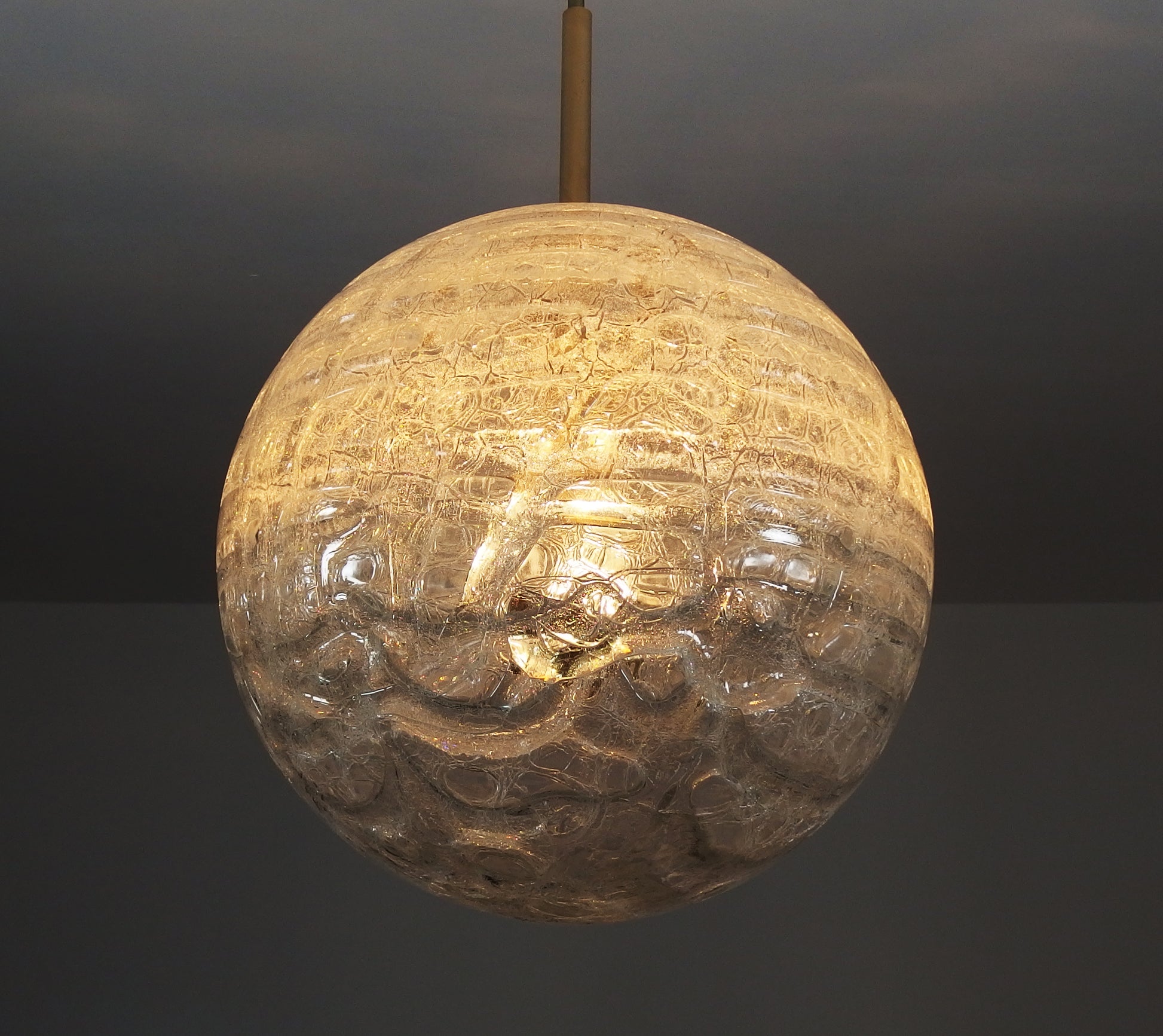 Vintage Doria ceiling light with Murano Glass Globe and brass elements - Retro  Lamp Shop