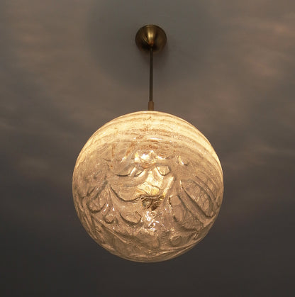 Vintage Doria ceiling light with Murano Glass Globe and brass elements - Retro  Lamp Shop