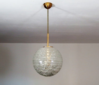 Vintage Doria ceiling light with Murano Glass Globe and brass elements - Retro  Lamp Shop
