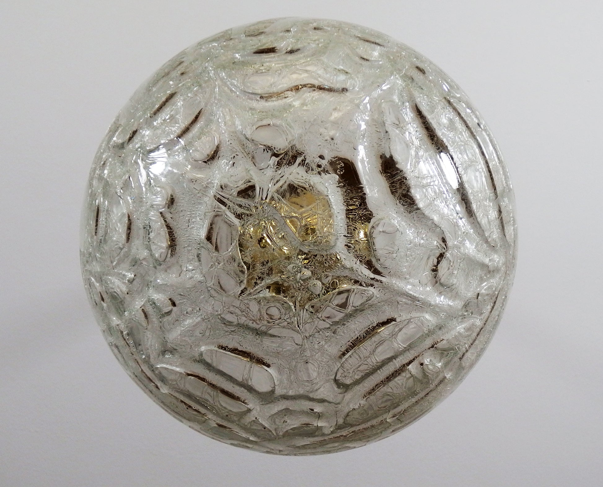 Vintage Doria ceiling light with Murano Glass Globe and brass elements - Retro  Lamp Shop